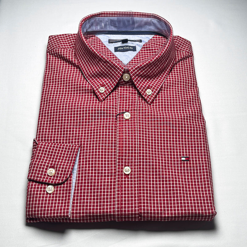 Men's Custom Fit Red Long Sleeve- TH304