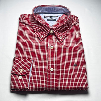 Men's Custom Fit Red Long Sleeve- TH304