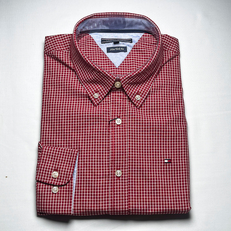 Men's Custom Fit Red Long Sleeve- TH304