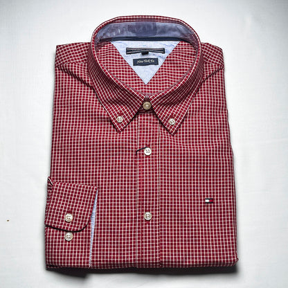 Men's Custom Fit Red Long Sleeve- TH304