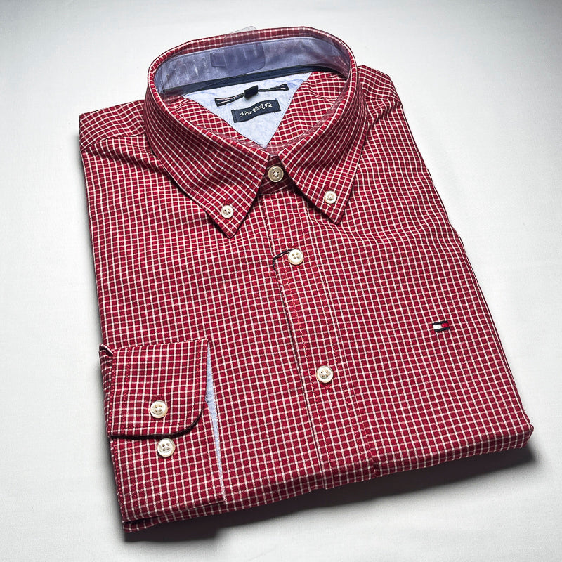 Men's Custom Fit Red Long Sleeve- TH304