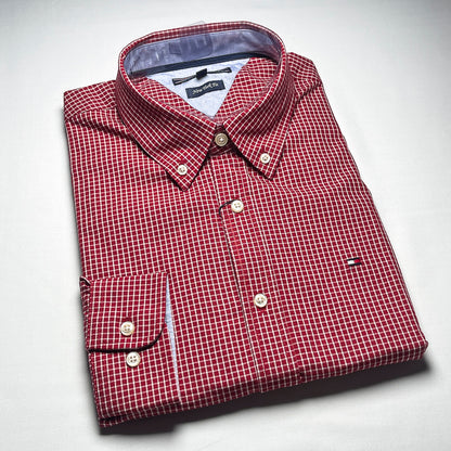 Men's Custom Fit Red Long Sleeve- TH304