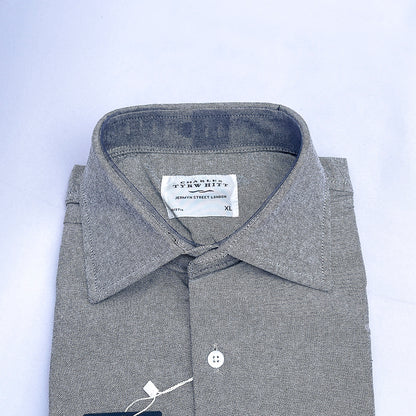 Men's Custom Fit Plain Gray Long Sleeve CT043