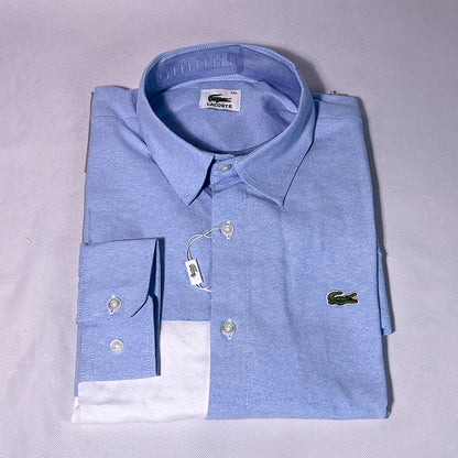 Men Blue-Gray Custom Fit Shirt