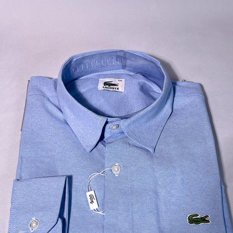 Men Blue-Gray Custom Fit Shirt