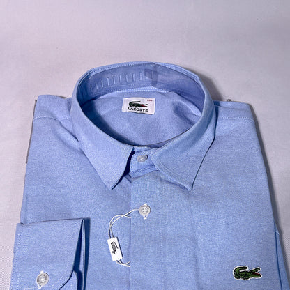 Men Blue-Gray Custom Fit Shirt