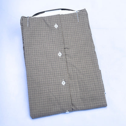 Men's Custom Fit Brown Check Long Sleeve CT044