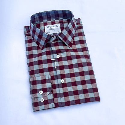 Men's Custom Fit Multi Check Long Sleeve CT045