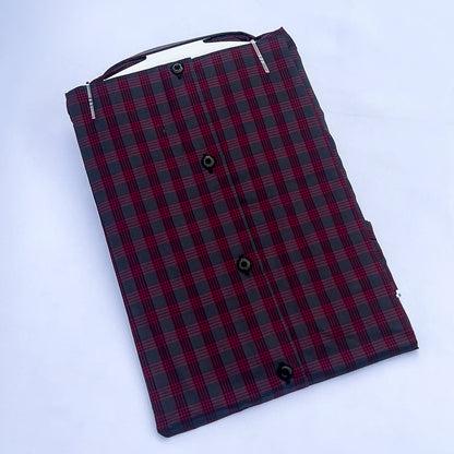 Men's Custom Fit Red Check Long Sleeve CT046