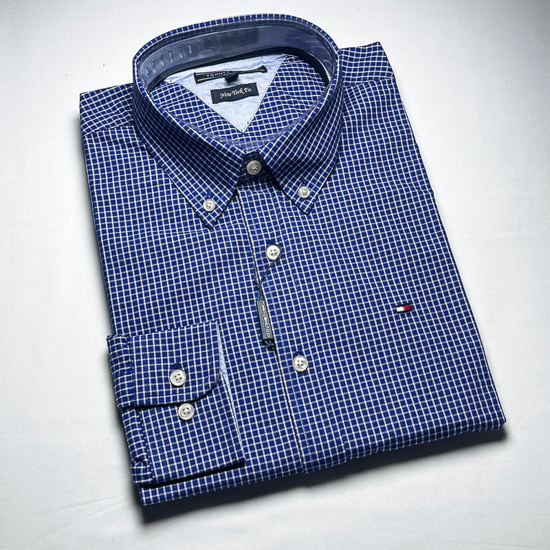 Men's Custom Fit Navy Blue Long Sleeve- TH300