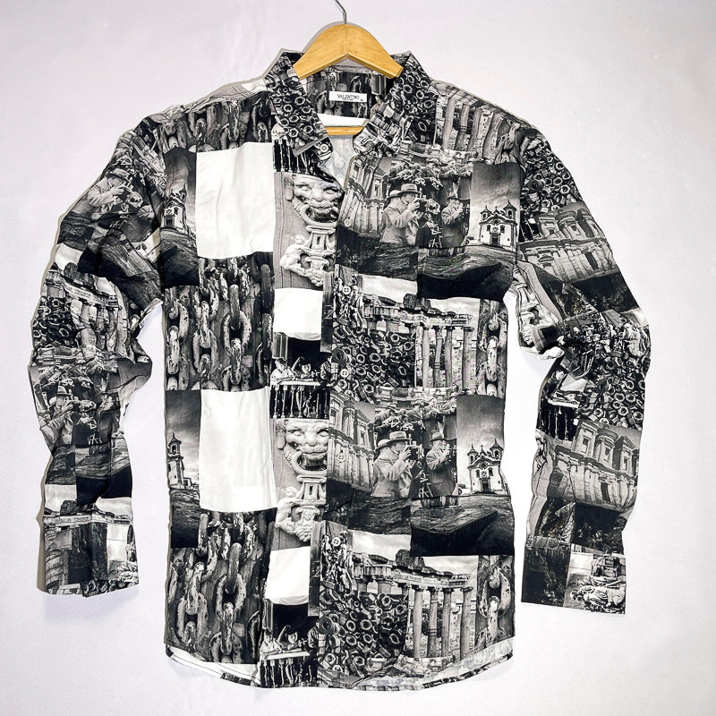 Luxe Noir Collage Print Shirt