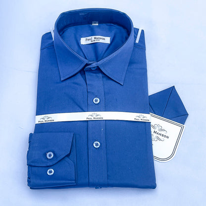 Men Custom Fit Blue Long Sleeve- PM80