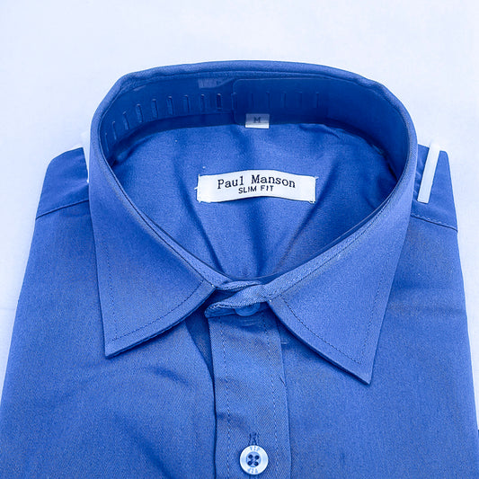 Men Custom Fit Blue Long Sleeve- PM80