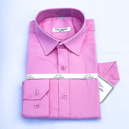 Men Custom Fit Pink Long Sleeve- PM82