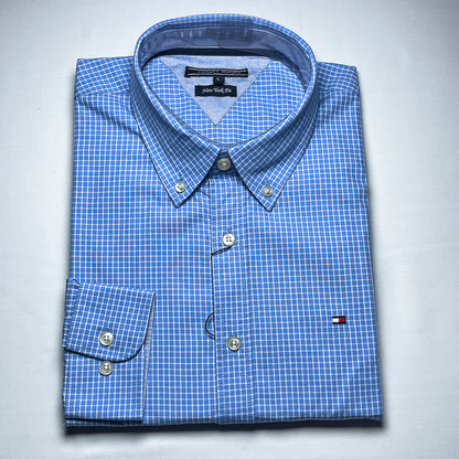 Men's Custom Fit Blue Long Sleeve- TH302