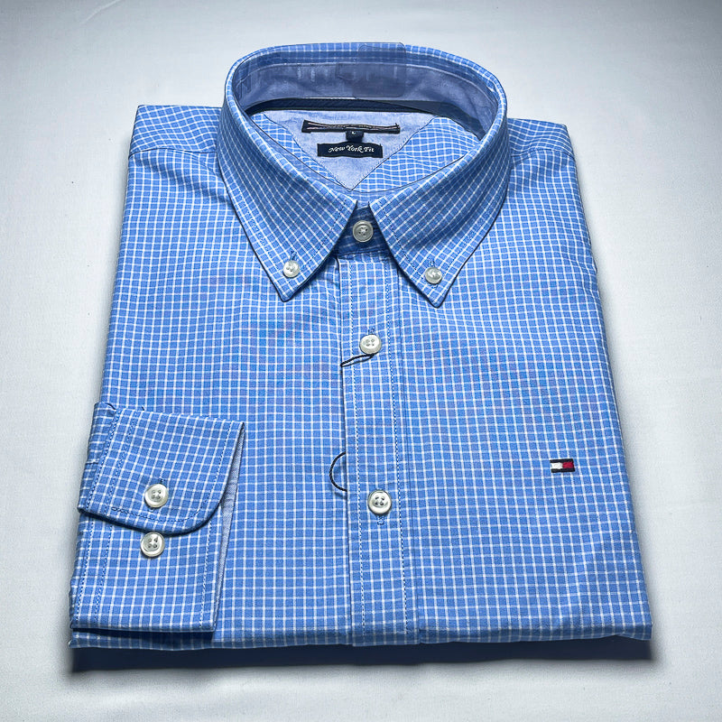 Men's Custom Fit Blue Long Sleeve- TH302