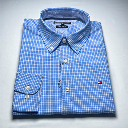 Men's Custom Fit Blue Long Sleeve- TH302