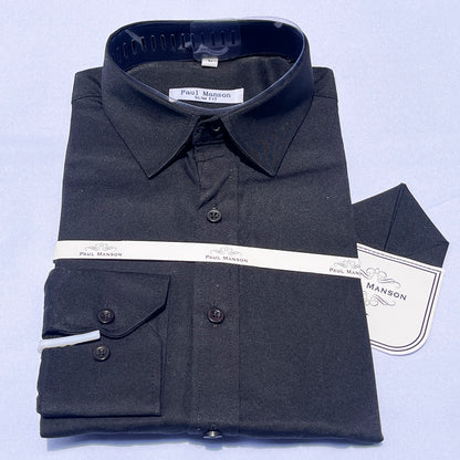 Men Custom Fit Black Long Sleeve- PM055