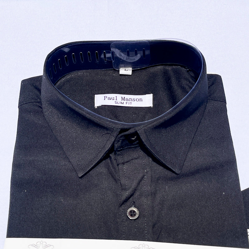 Men Custom Fit Black Long Sleeve- PM055