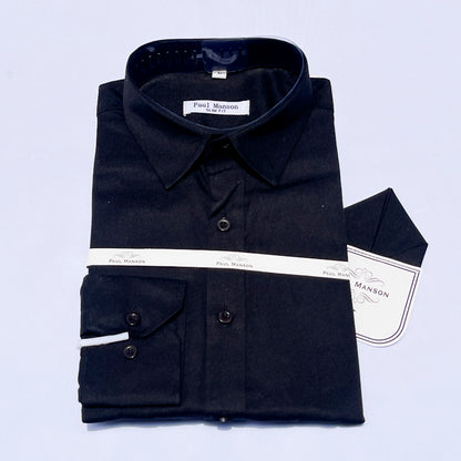 Men Custom Fit Black Long Sleeve- PM055