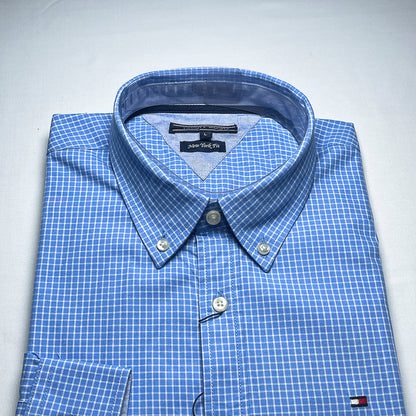 Men's Custom Fit Blue Long Sleeve- TH302