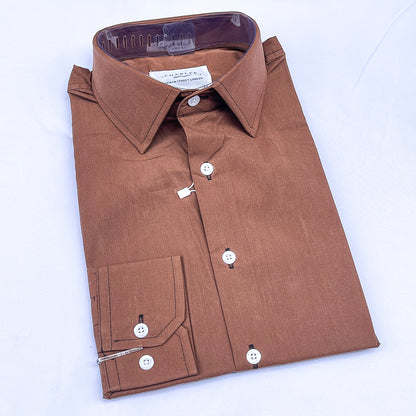 Men's Custom Fit Brown Long Sleeve CT054