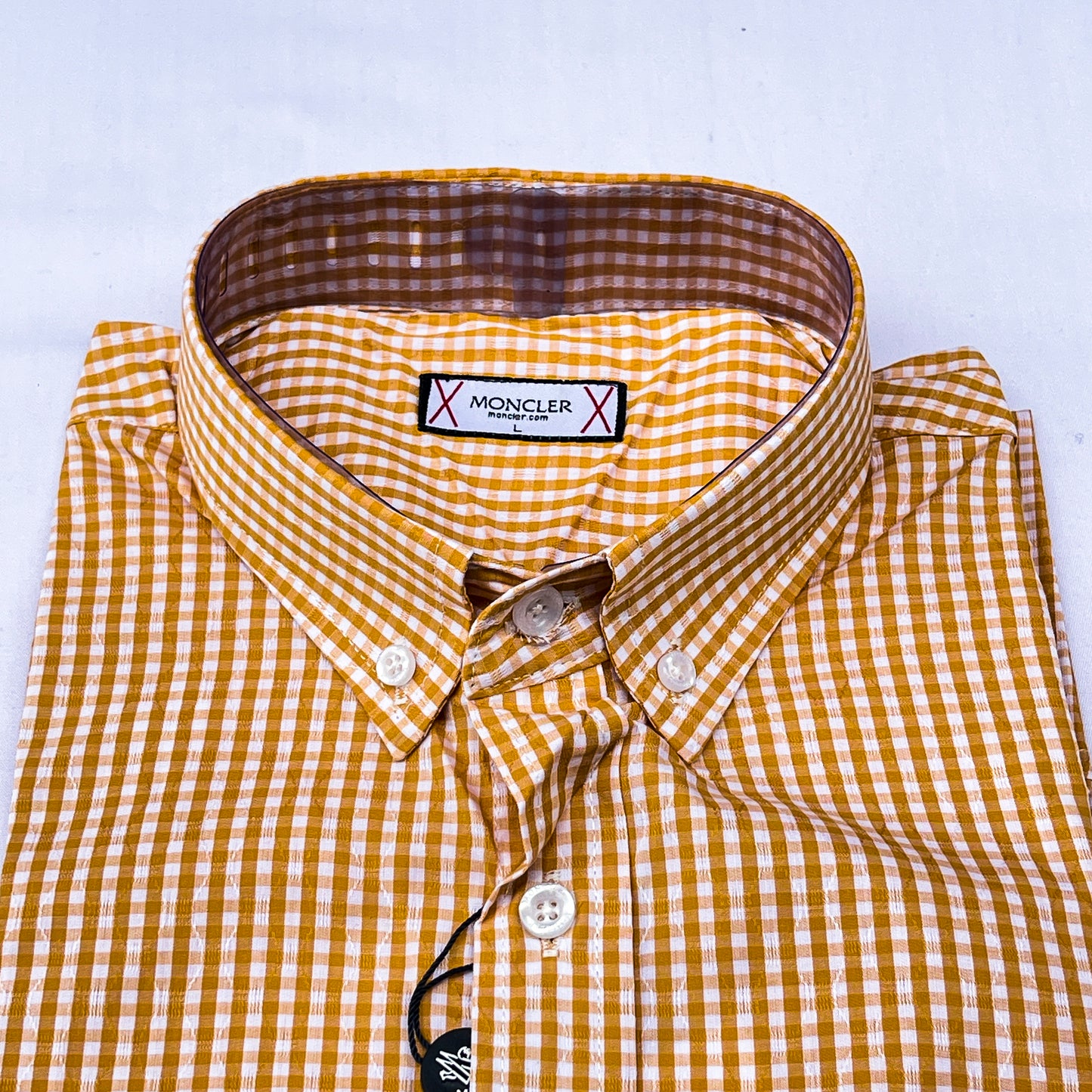 Men’s Custom Fit Orange Checked Shirt - G023