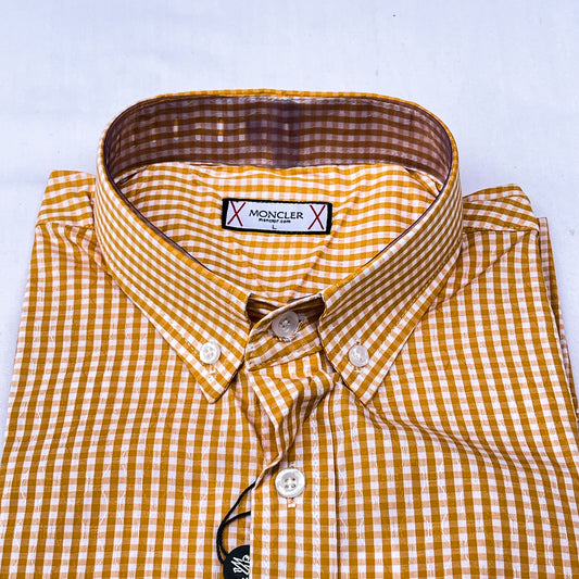 Men’s Custom Fit Orange Checked Shirt - G023