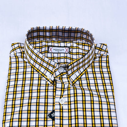 Men’s Custom Fit Yellow Checked Shirt - G014