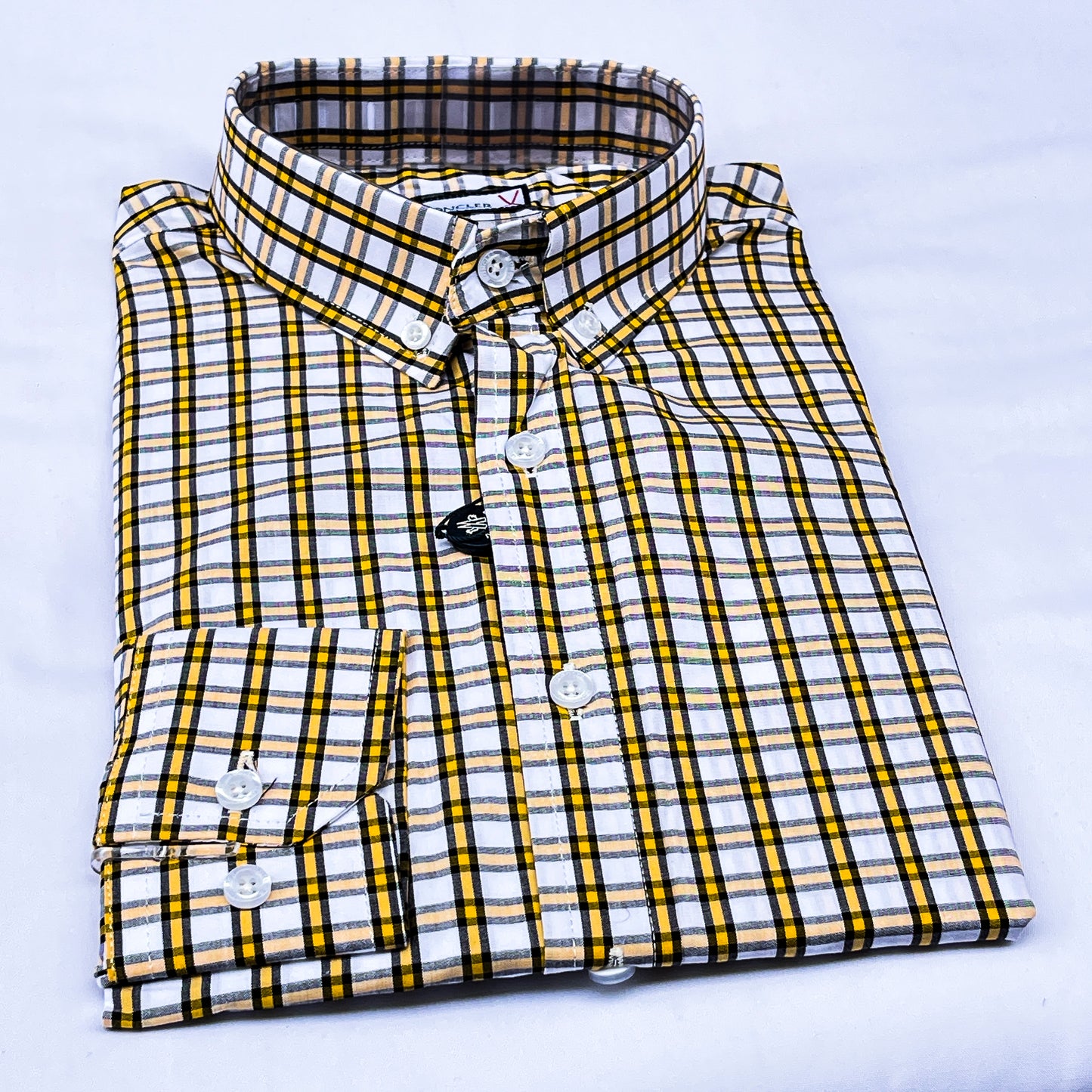 Men’s Custom Fit Yellow Checked Shirt - G014