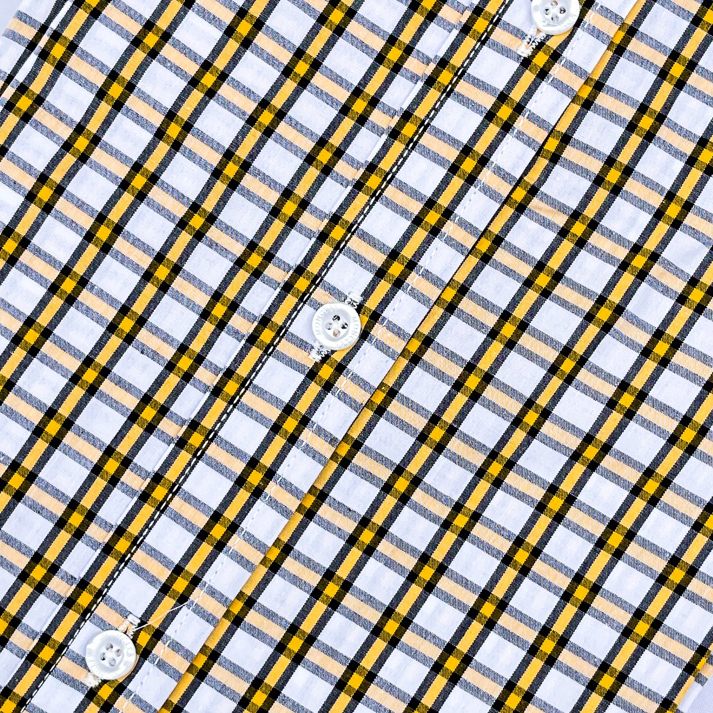 Men’s Custom Fit Yellow Checked Shirt - G014