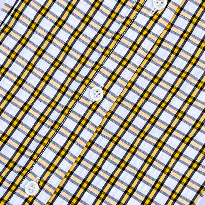 Men’s Custom Fit Yellow Checked Shirt - G014