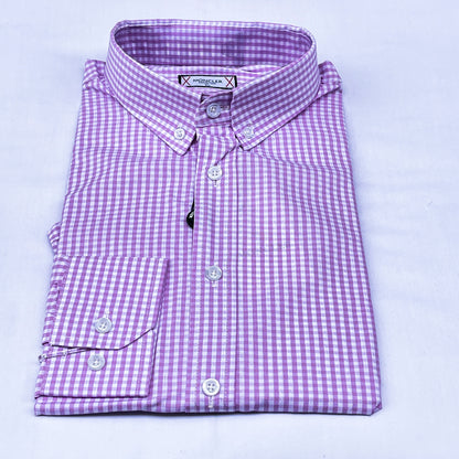 Men’s Custom Fit Purple Checked Shirt - G023
