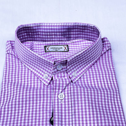 Men’s Custom Fit Purple Checked Shirt - G023