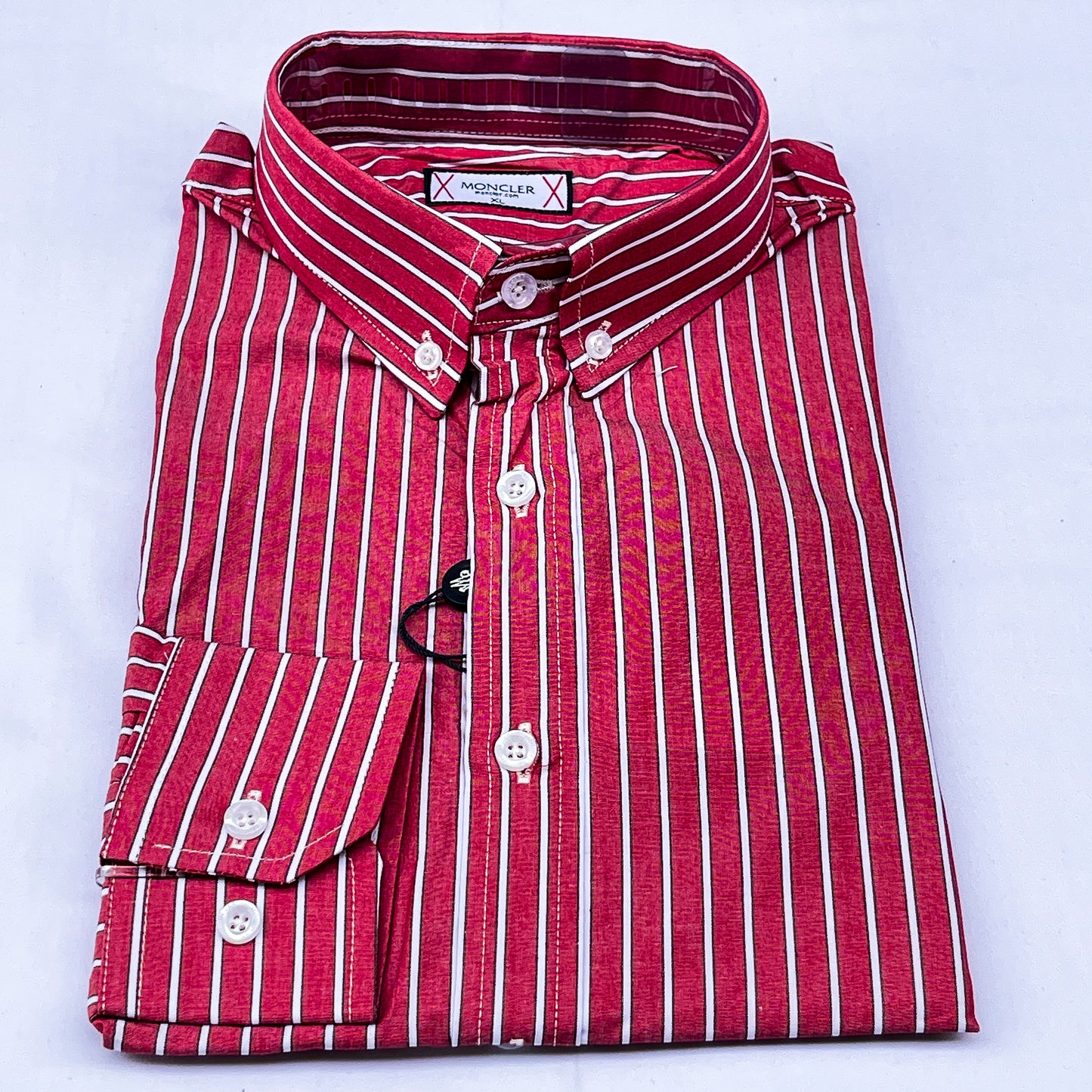 Men’s Custom Fit Red Striped Shirt W02