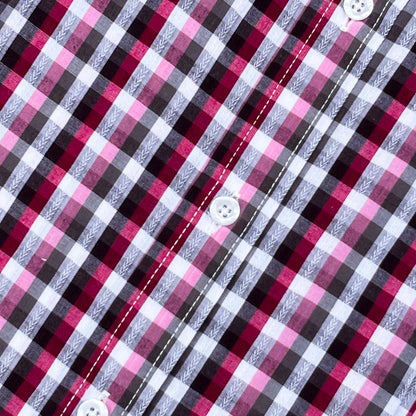 Men’s Custom Fit Red Checked Shirt - G007
