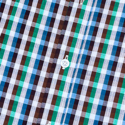 Men’s Custom Fit Blue Checked Shirt - G007