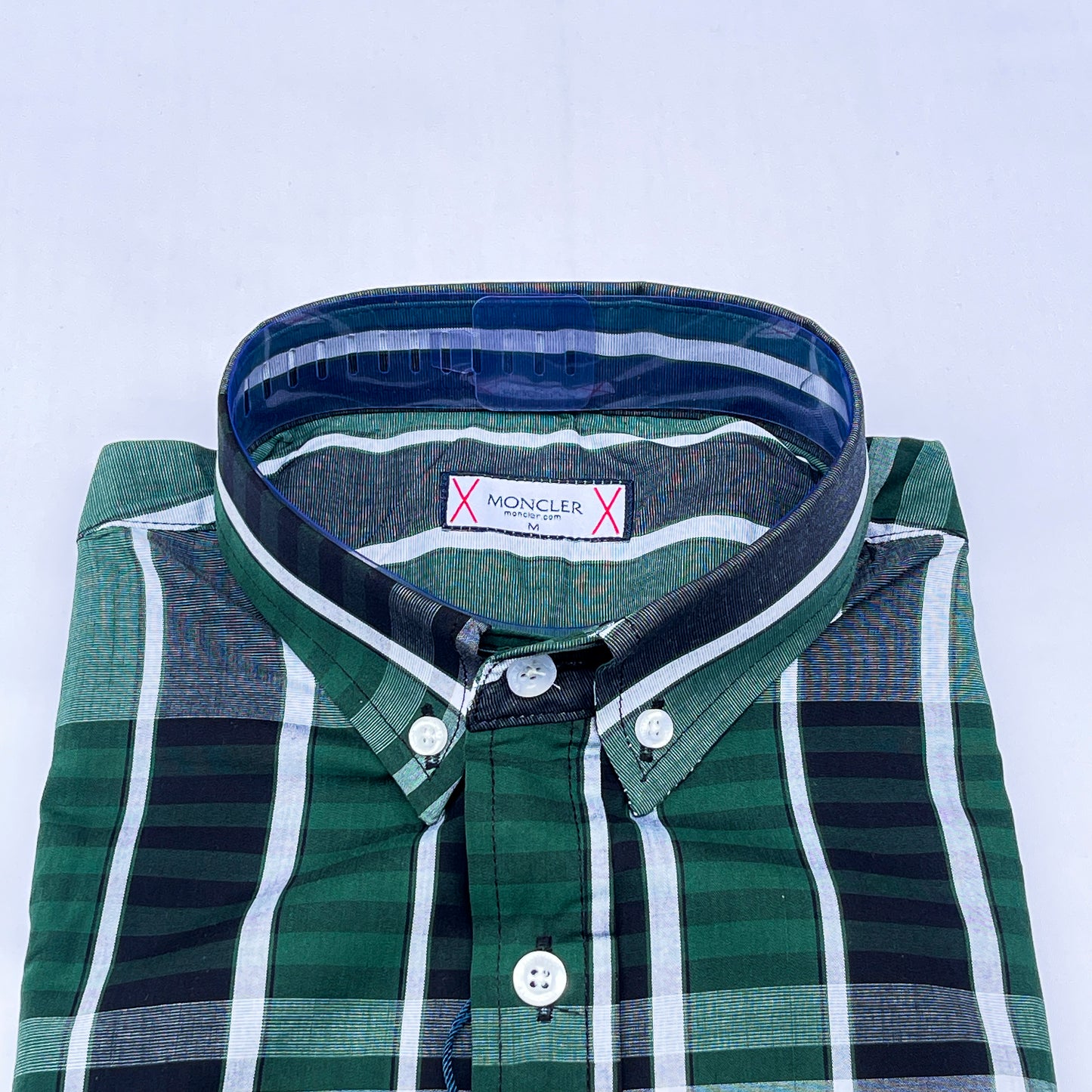 Men’s Custom Fit Green Striped Shirt G10