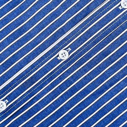 Men’s Custom Fit Blue Striped Shirt W02