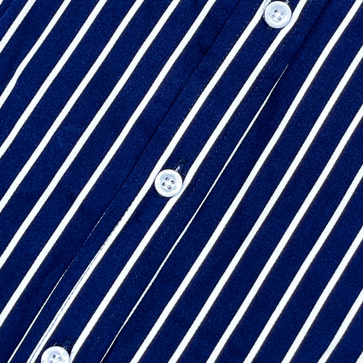 Men’s Custom Fit Navy Blue Striped Shirt W02