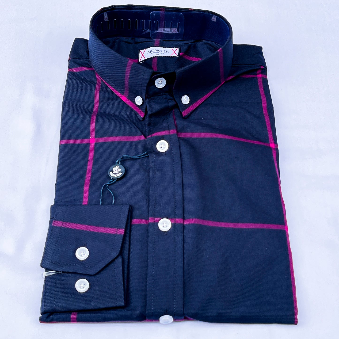 Men’s Custom Fit Navy Blue Striped Shirt G09