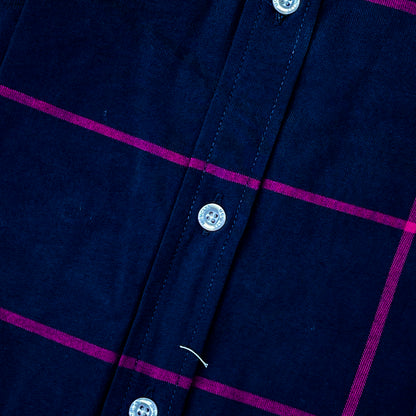 Men’s Custom Fit Navy Blue Striped Shirt G09