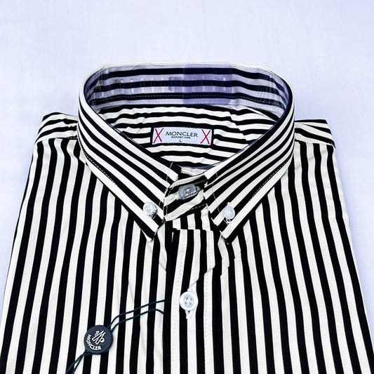 Men’s Custom Fit Black Striped Shirt W02