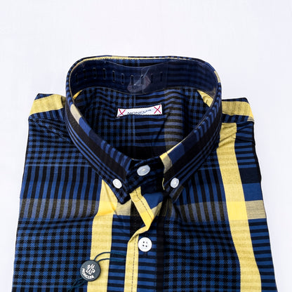 Men’s Custom Fit Navy Blue Striped Shirt G11