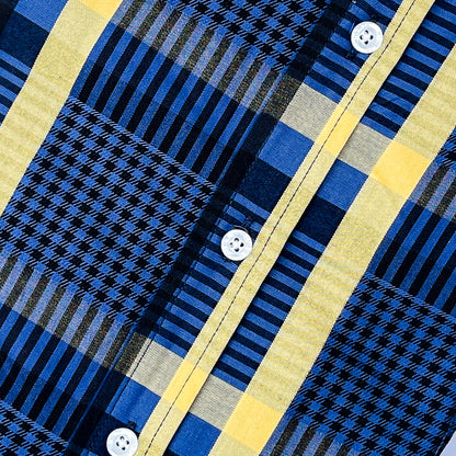 Men’s Custom Fit Navy Blue Striped Shirt G11