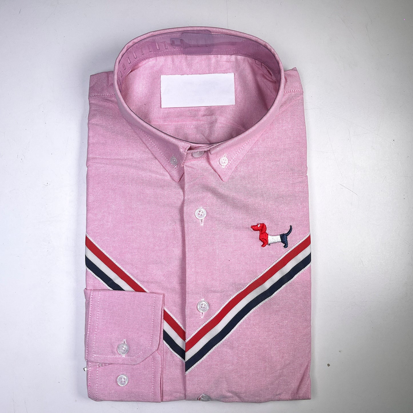 Men's Custom Fit Pink Long Sleeve Oxford Shirt -TB110