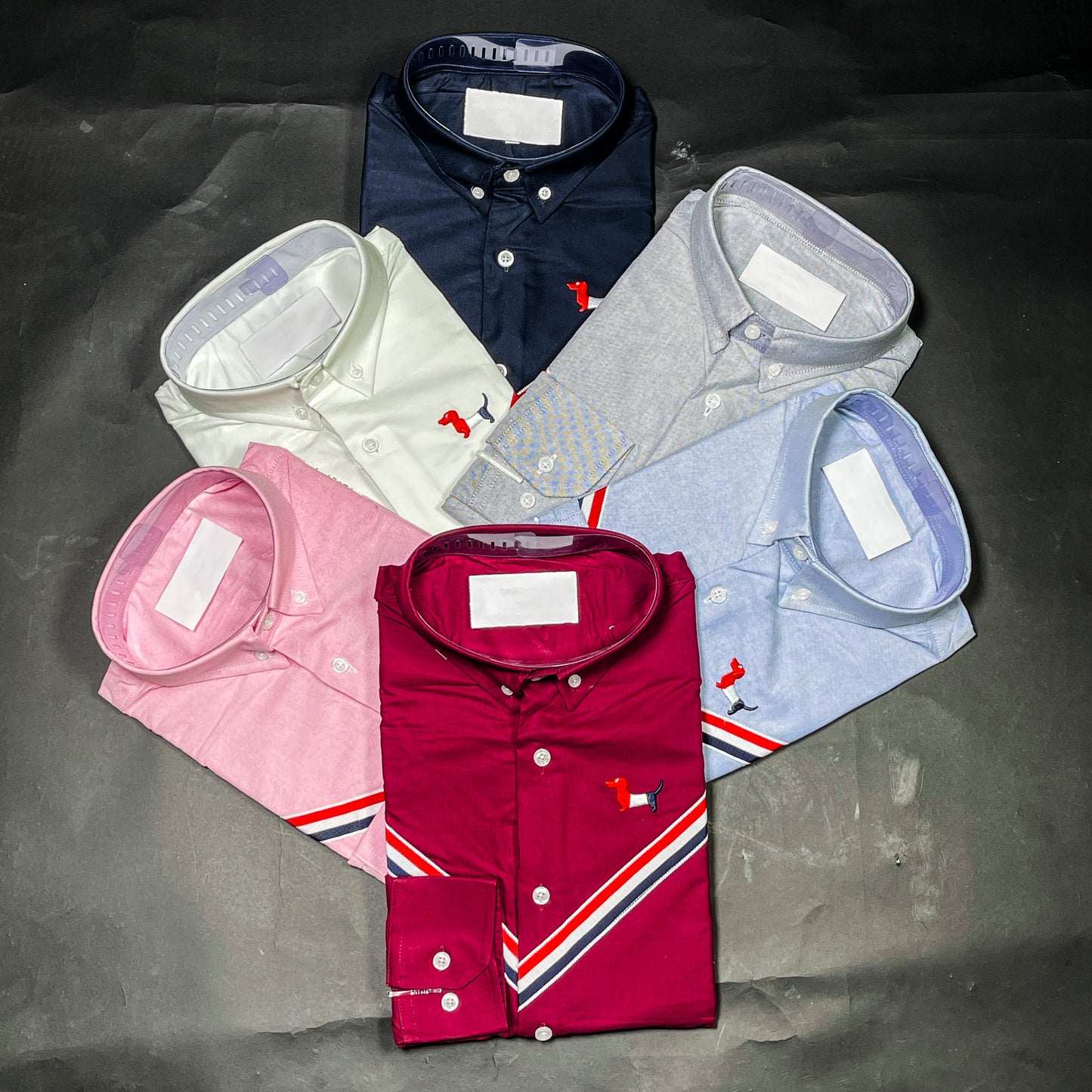 Men's Custom Fit Navy Blue Long Sleeve Oxford Shirt -TB105