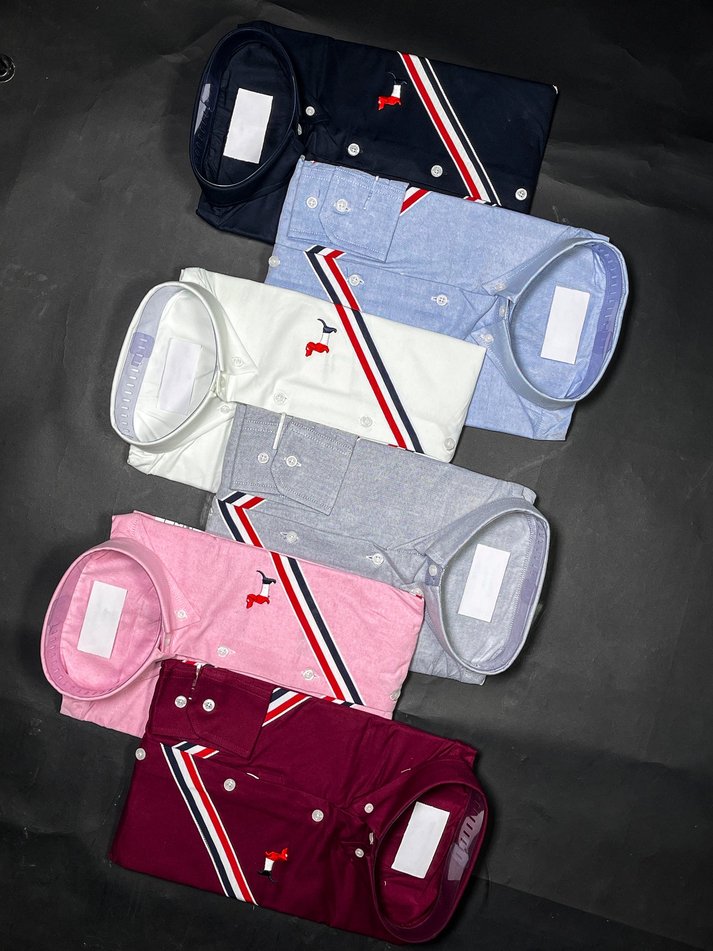 Men's Custom Fit White Long Sleeve Oxford Shirt -TB115