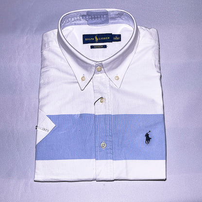Men Custom Fit Oxford White Short Sleeve -PRL08