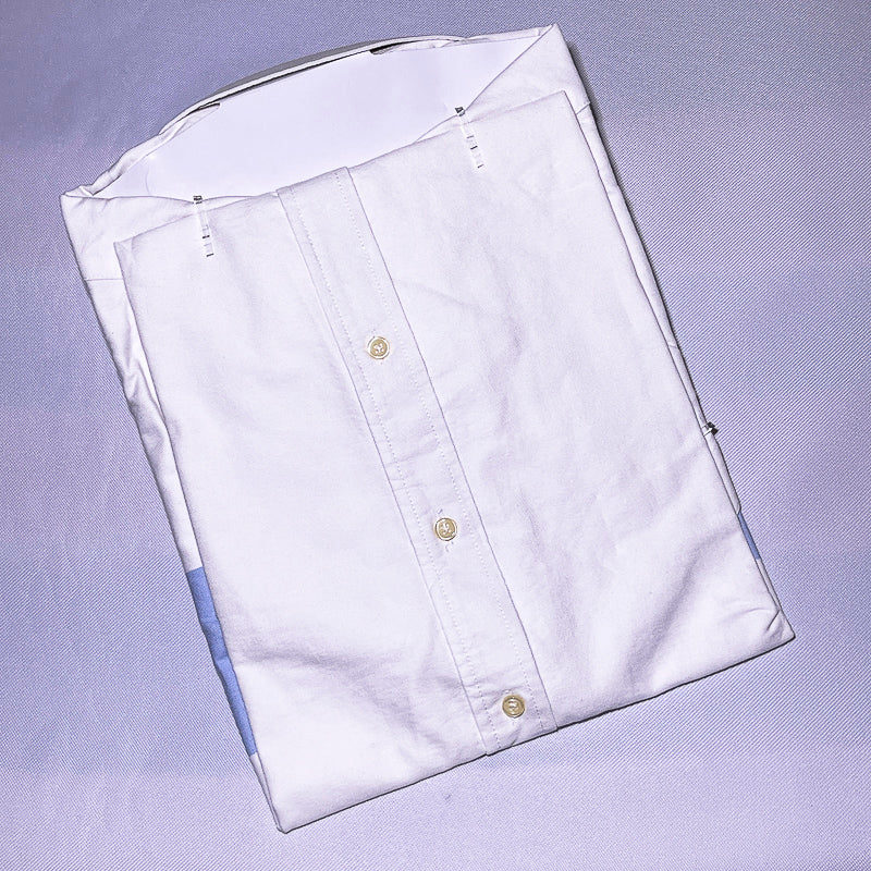Men Custom Fit Oxford White Short Sleeve -PRL08